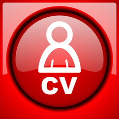 Aufkleber - cv red icon plastic glossy button