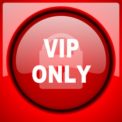 Poster - vip only red icon plastic glossy button