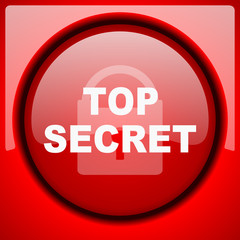 Aufkleber - top seret red icon plastic glossy button