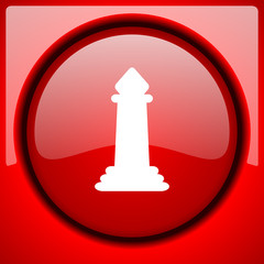 Poster - chess red icon plastic glossy button