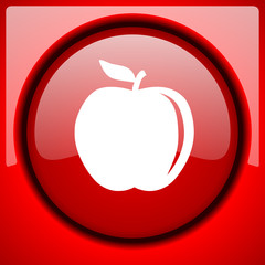 Poster - apple red icon plastic glossy button