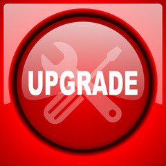 Aufkleber - upgrade red icon plastic glossy button