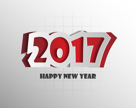 Happy new 2017 year. Greetings card. Colorful design. Vector ill