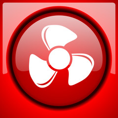 Aufkleber - fan red icon plastic glossy button