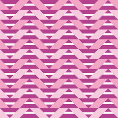 Wall Mural - Geometric pattern with dark and light pink chevron