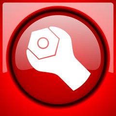 Poster - tools red icon plastic glossy button
