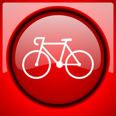 Poster - bicycle red icon plastic glossy button