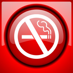 Poster - no smoking red icon plastic glossy button