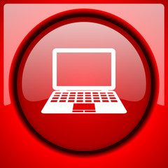 Aufkleber - computer red icon plastic glossy button