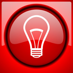 Poster - bulb red icon plastic glossy button