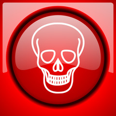 Poster - skull red icon plastic glossy button