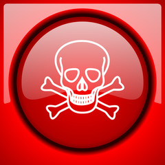 Poster - skull red icon plastic glossy button