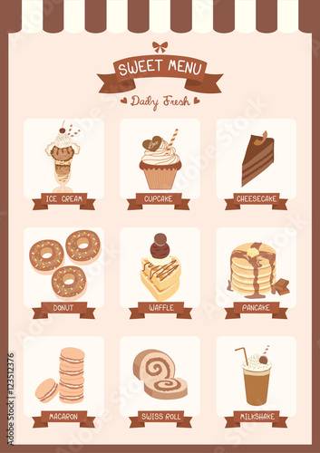 Chocolate Flavor For Sweet Dessert And Drink Menu Cafe