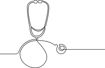 Poster - continuous line drawing of stethoscope