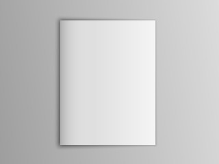 blank mock up vector portrait cover magazine isolated on gray.