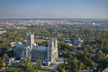 USA, Washington, D.C., Aerial Photograph Of National Cathedral