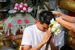 © weerajata - Young men remove hair to the ordination ceremony. The tradition