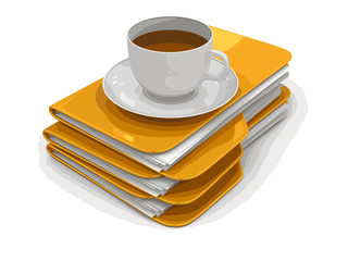 Poster - Folders and files. Image with clipping path