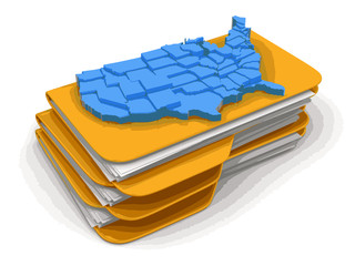 Poster - Folders and files. Image with clipping path