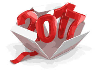 Poster - Open package with 2017. Image with clipping path