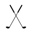Crossed Golf Clubs Icon. A hand drawn vector illustration of crossed golf clubs.
