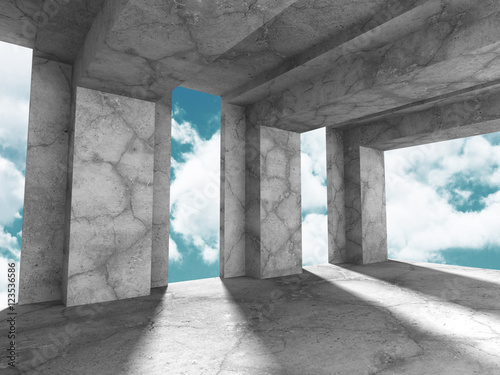 betonowa-abstrakcjonistyczna-architektura-na-chmurnego-nieba-tle