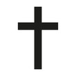 Latin Cross Icon black silhouette. Ancient Christian sign. Vector illustration.