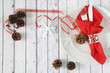 Christmas table place setting with space for text