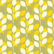 serrated leaves seamless pattern in yellow and green shades