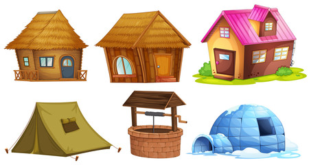 Wall Mural - Different kinds of shelters