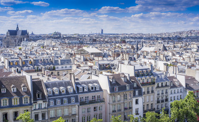 Fototapete - Les toits de Paris depuis Beaubourg