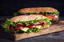 Two Fresh Submarine Sandwiches
