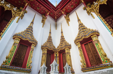 Wall Mural - Thai temple, windows  and frames, Bangkok, Thailand.