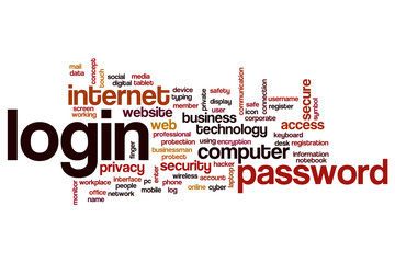 Wall Mural - Login word cloud