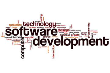 Sticker - Software development word cloud