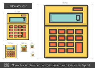 Wall Mural - Calculator line icon.