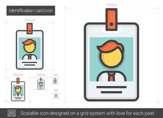 Poster - Identification card line icon.