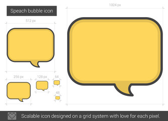 Canvas Print - Speach bubble line icon.