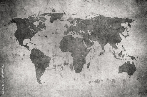 Fotografía Mapa del mundo del grunge