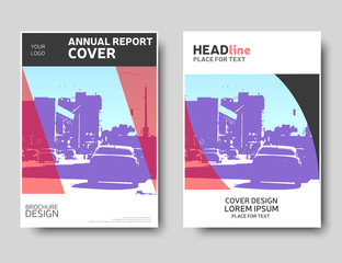 Wall Mural - Modern brochure template, annual report cover. Colorful magazine
