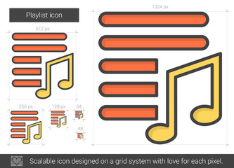 Canvas Print - Playlist line icon.