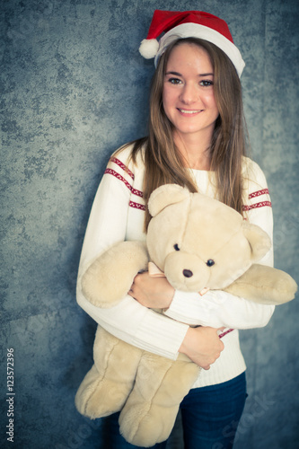 cute girl pic with teddy