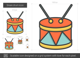 Poster - Snare drum line icon.