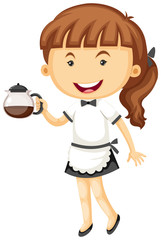 Poster - Waitress serving pot of tea