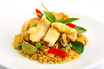 Wall Mural - fried rice with mixed seafood, Thai food