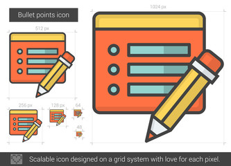 Sticker - Bullet points line icon.