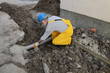 © sima - Plumber fixing sewerage pipe at construction site, home renovation