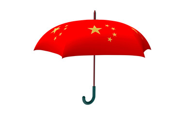 Wall Mural - red umbrella, 3d rendering