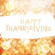 © pashabo - Typography Happy Thanksgiving greeting card. Autumn blur backgro