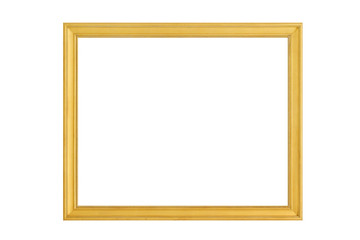 antique golden picture frame isolated on white